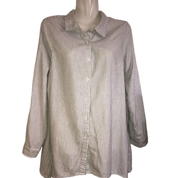 Zac & Rachel 100% cotton oversized tunic button front top boho beach casual M - Picture 1 of 6